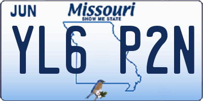 MO license plate YL6P2N