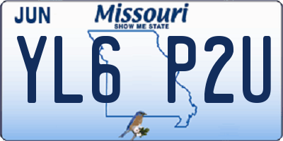 MO license plate YL6P2U