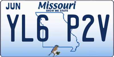 MO license plate YL6P2V