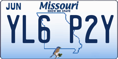 MO license plate YL6P2Y