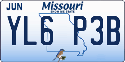 MO license plate YL6P3B