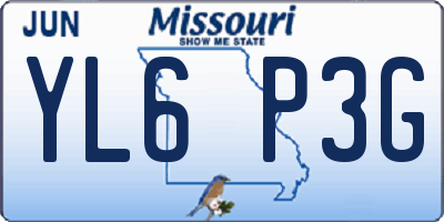 MO license plate YL6P3G