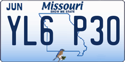MO license plate YL6P3O