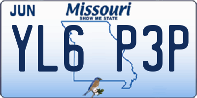 MO license plate YL6P3P