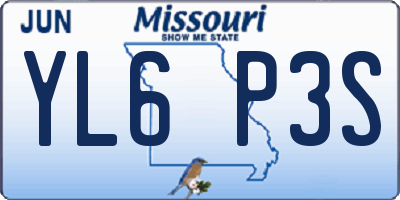 MO license plate YL6P3S