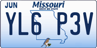 MO license plate YL6P3V