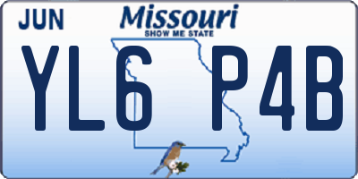 MO license plate YL6P4B