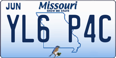 MO license plate YL6P4C