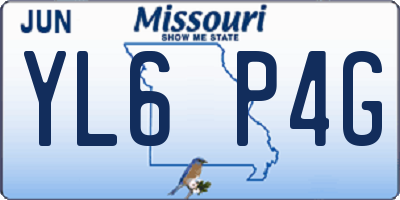MO license plate YL6P4G