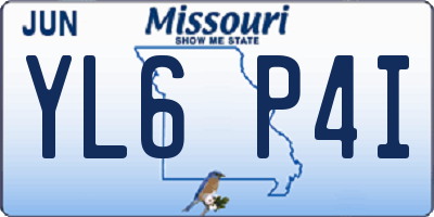 MO license plate YL6P4I