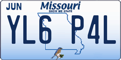 MO license plate YL6P4L