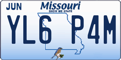 MO license plate YL6P4M