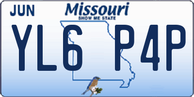 MO license plate YL6P4P