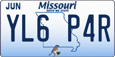 MO license plate YL6P4R