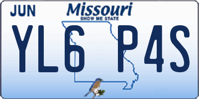 MO license plate YL6P4S