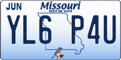 MO license plate YL6P4U