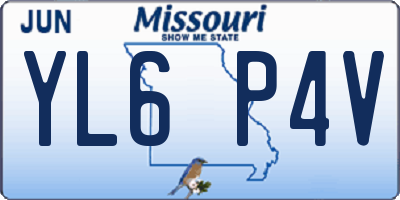 MO license plate YL6P4V