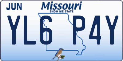 MO license plate YL6P4Y