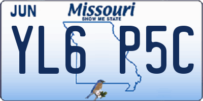 MO license plate YL6P5C