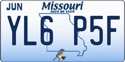 MO license plate YL6P5F