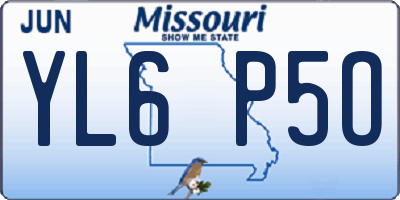 MO license plate YL6P5O