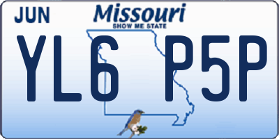 MO license plate YL6P5P