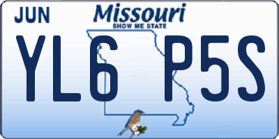 MO license plate YL6P5S
