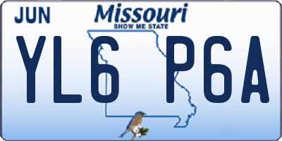 MO license plate YL6P6A