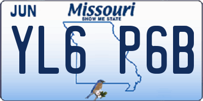 MO license plate YL6P6B