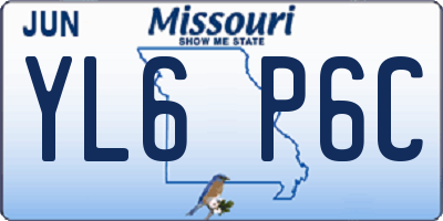 MO license plate YL6P6C