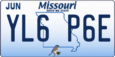 MO license plate YL6P6E