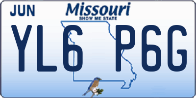 MO license plate YL6P6G
