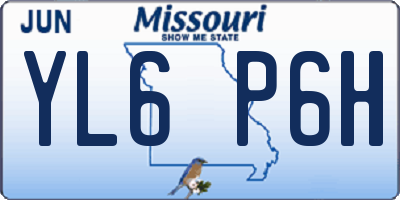 MO license plate YL6P6H