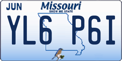 MO license plate YL6P6I