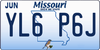MO license plate YL6P6J