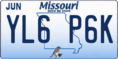 MO license plate YL6P6K