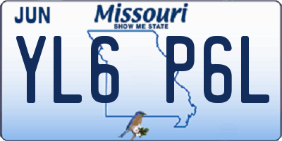 MO license plate YL6P6L