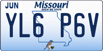 MO license plate YL6P6V