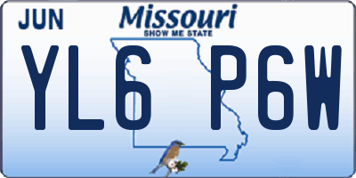 MO license plate YL6P6W