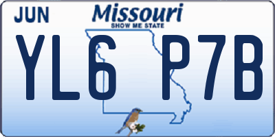 MO license plate YL6P7B