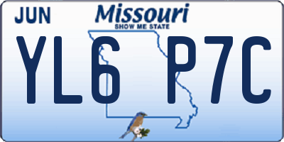 MO license plate YL6P7C