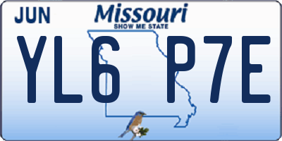 MO license plate YL6P7E