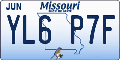 MO license plate YL6P7F