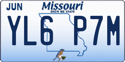 MO license plate YL6P7M