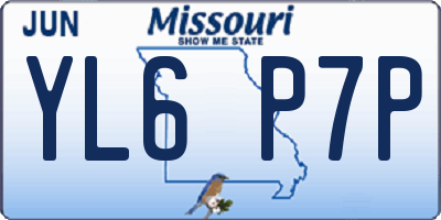 MO license plate YL6P7P