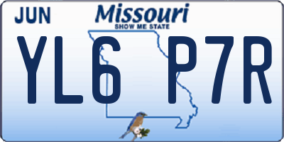 MO license plate YL6P7R