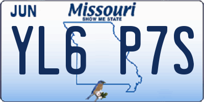 MO license plate YL6P7S