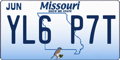 MO license plate YL6P7T