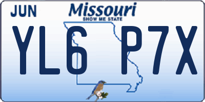 MO license plate YL6P7X