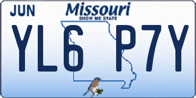 MO license plate YL6P7Y